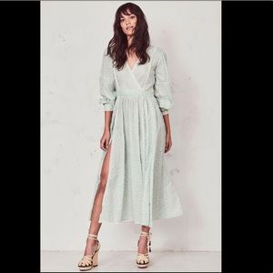 LoveShackFancy Green Leah Dress